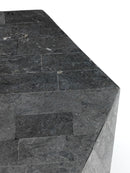 Tavolino da Soggiorno 60x60x50 cm in Pietra Fossile Diamond small Grigio
