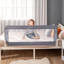 Barriera Letto Anticaduta per Bambini 150x40x60 cm in Acciaio e Tessuto Oxfod Grigio