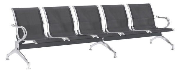 acquista Banc pour salle d'attente 5 places en acier noir Tosini Office