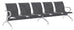 Banc pour salle d'attente 5 places en acier noir Tosini Office