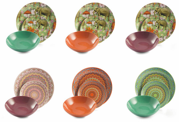sconto Service de Table 18 Pièces en Porcelaine et Grès VdE Tivoli 1996 Maraja Multicolore