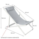 Sdraio da Giardino pieghevole 100x56xH75,5 cm Gilda Bianco