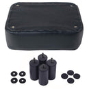 Poggiapiedi Pouf Rettangolare in Similpelle Piedini in Legno Nero