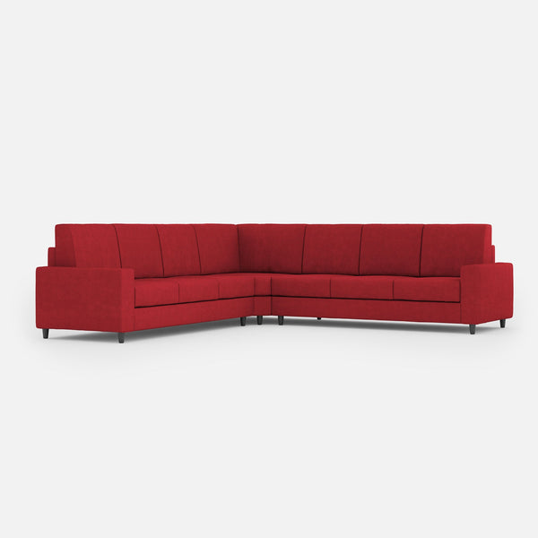 prezzo Canapé d'angle Sakar 7 places 286x286x85 cm en tissu rouge