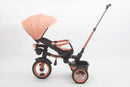 Passeggino Triciclo per Bambini 1-3 Anni Trico Luxury Gold 7 Modalità di Guida Rosa