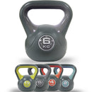 Kettlebell Attrezzo Fitness Peso in Ghisa da 6 kg con Impugnatura Ergonomica Grigio e Nero      
