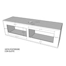 Mobile TV con Anta a Ribalta e Passacavi 133,6x40x39,6 cm con piedini Bianco Frassino