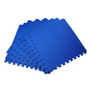 Tappeto Puzzle a Incastro Set 8 Pezzi 60x60 cm Blu 