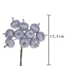 Set 24 Pick Mele Glitter H12,5 cm Silver