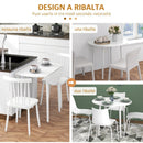 Tavolo Pieghevole Moderno a Ribalta Ø89x73,5 cm in Truciolato e Legno di Pino      