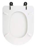 Copriwater Universale 35,3x2,9x43,3 cm in MDF Cerniere in Metallo Cromato Alpina Bianco Lucido
