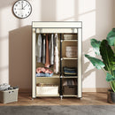 Armadio Portatile Guardaroba Salvaspazio 103x43x162.5 cm in Tessuto Non Tessuto Crema      