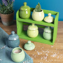 Set 6 Barattolini con Stand Ø7,5x11 cm 90 ml in Ceramica VdE Tivoli 1996 Shades 