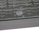 Set Salotto da Giardino in Rattan Sintetico Divano 2 Poltrone e Tavolino Grigio 