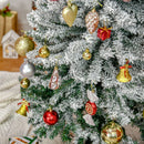 Albero di Natale Innevato Slim 225 cm 738 Rami Effetto Neve in PP e Acciaio Inox Verde  