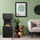 Camino a Bioetanolo da Pavimento 38x38x100 cm Oslo in acciaio Nero  