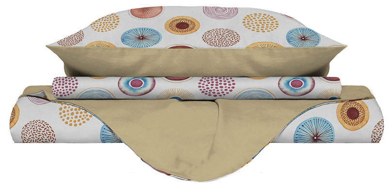 Copripiumino Double Face con Federe Stampato Circle Varie Misure