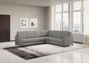 Divano Angolare 6 Posti 281x241x85 cm Karay in Tessuto Grigio