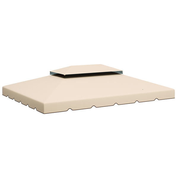 Tetto per Gazebo 3x4 m a 2 Livelli con 8 Fori di Drenaggio in Poliestere Bianco Crema acquista