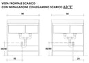 Mobile Lavatoio 80x60x85cm 2 Ante 2 Vasche Asse in Termoplastico Montegrappa Marella Bianco