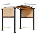 Pergola da Giardino 295x245x250 cm in Metallo e Poliestere Cachi