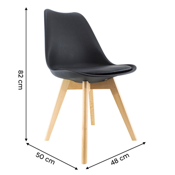 sconto Chaise de salle à manger 48x50x82 cm pieds bois noir