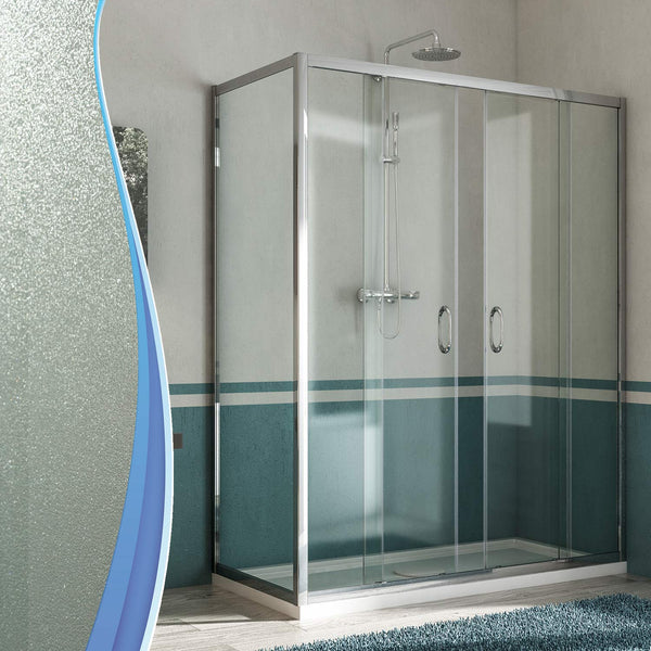 Cabine de Douche Rectangulaire 2 Portes Coulissantes Cristal H185 Fosterberg Kolding Duo sconto