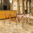 2 Colonnine Separacode Oro con Corda Rossa in Acciaio Inox Ø32x95 cm 