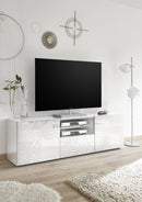 Mobile TV 1 Cassetto 2 Ante 5 Ripiani in Melaminico 180x42x57cm TFT Blossom Bianco
