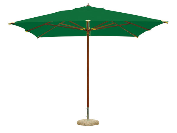 Parasol de Jardin 3x4m Mât Bois Tissu Polyester Vert sconto