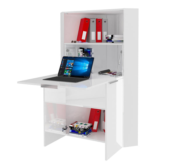 Scrivania Angolare 70x35x140 cm Dalia Bianco Lucido prezzo