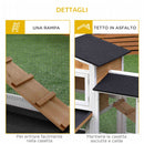 Conigliera da Esterno 157,4x53x93,5 cm con Casetta e Spazio Aperto Recintato in Legno di Abete Grigio e Nero  