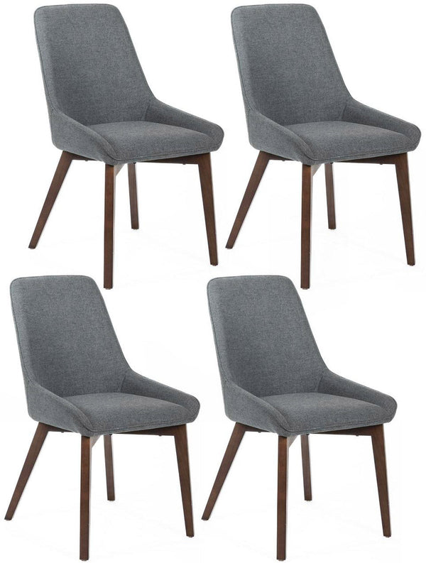 online Set 4 Sedie 62x49,5xH87 cm in Tessuto Vera Grigio Scuro