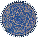 Set 6 Tovagliette Ø38 cm  in Juta VdE Tivoli 1996 Blue Blu e Beige