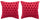 Lot de 2 Coussins Décoratifs 43x43x6 cm en Polyester VdE Tivoli 1996 Triangles Rouge