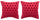 Lot de 2 Coussins Décoratifs 43x43x6 cm en Polyester VdE Tivoli 1996 Triangles Rouge