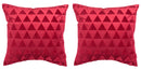 Set 2 Cuscini Decorativi 43x43x6 cm in Poliestere VdE Tivoli 1996 Triangoli Rosso