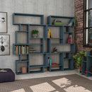 Libreria orizzontale bifacciale 96x25,5x168,5 cm turchese