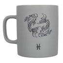 Tazza Zodiaco "pesci" Ø8x10 cm in Bone China VdE Tivoli 1996 Grigio Chiaro