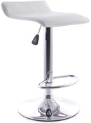 Sgabello con Alzata a Gas e Seduta Girevole in Similpelle Vandi Bianco