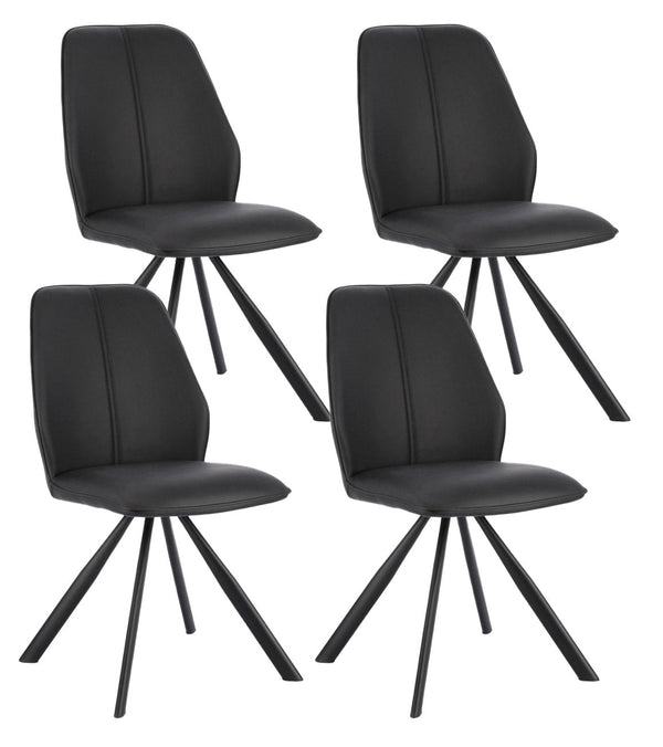 prezzo Lot de 4 chaises 44x62x88h cm Maxwell Pu Noir