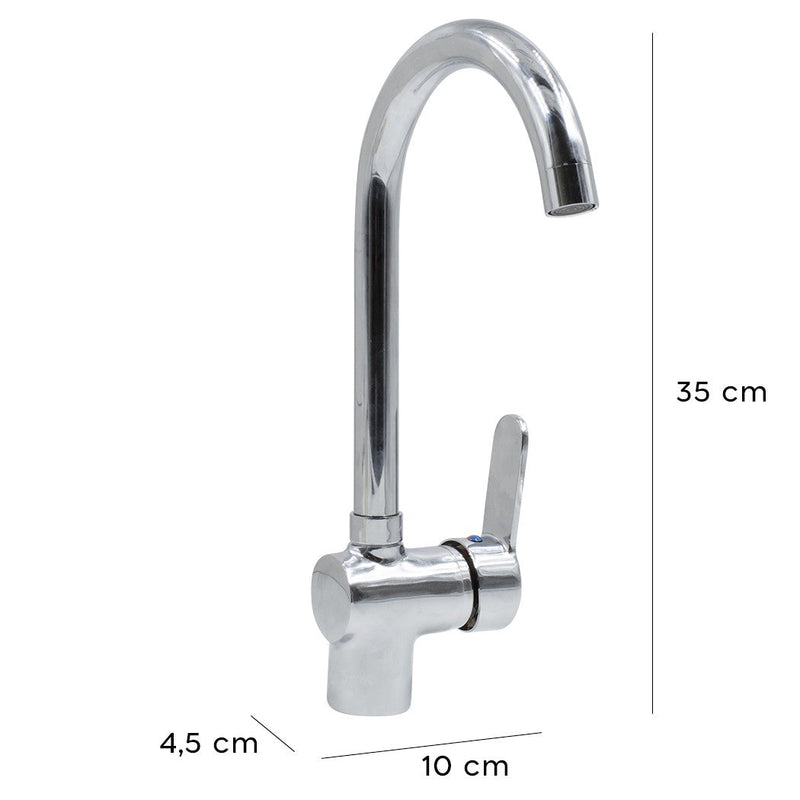 Rubinetto Lavabo Miscelatore Posillipo Bocca Alta Girevole 360° Cromato