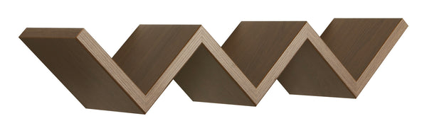 Etagère murale bibliothèque Zigzag 56x15,5 cm en fibre de bois chêne tabac foudre sconto