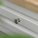 Mobile Madia da Cucina 3 Cassetti 2 Ante con Ruote 116,5x56x91,5 cm in Legno  Bianco