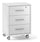 Commode 3 Tiroirs sur Roulettes 51x71x41 cm Oxyde Blanc