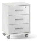 Cassettiera 3 Cassetti su Ruote 51x71x41 cm Ossido Bianco