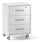 Commode 3 Tiroirs sur Roulettes 51x71x41 cm Oxyde Blanc