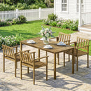 Set 5 Pezzi da Giardino con Tavolo 159x80x74 cm e 4 Sedie in Legno di Acacia Color Teak      