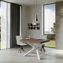 Tavolo Allungabile 130-390x90x77 cm Volantis Noce Telaio Bianco 