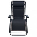 Sedia Sdraio Zero Gravity Reclinabile Pieghevole 165x79x117 h cm in Metallo e Oxford Nero